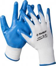 Перчатки трикотажные с нитриловым покрытием для точных работ ЗУБР МАСТЕР 11276-S