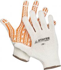 Перчатки трикотажные с защитой от скольжения х/б STAYER 11401-S
