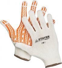 Перчатки трикотажные с защитой от скольжения х/б STAYER 11401-XL
