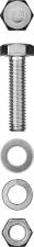 Болт с шестигранной головкой в комплекте с гайкой шайбой шайбой пружинной ЗУБР МАСТЕР 303436-06-030