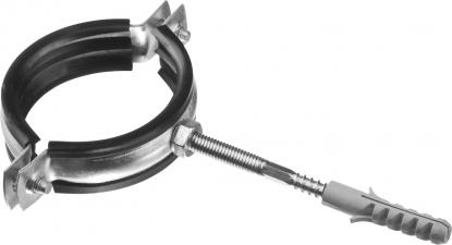 Хомут трубный в комплекте с сантехнической шпилькой и дюбелем ЗУБР МАСТЕР 37866-59-64