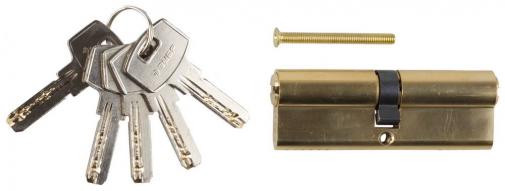 Цилиндровый механизм тип ключ-ключ компьютерный тип ключа (5 шт.) длина 90мм Цвет - латунь. ЗУБР ЭКСПЕРТ 52105-90-1